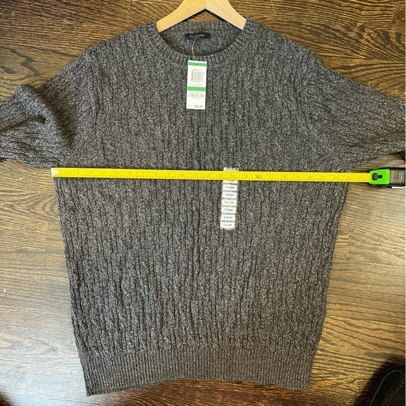 NWT | Mens | Clubroom Gray Cable Knit Sweater | Large - Picture 5 of 6